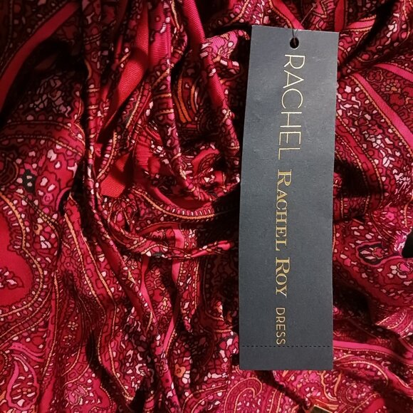 NEW Rachel Rachel Roy Womens Printed Above‎ Knee Mini Dress Berry Paisley Size M - Picture 14 of 16